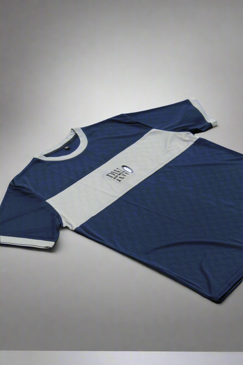 Power Stripe Training Tee - Space Blue & Grey