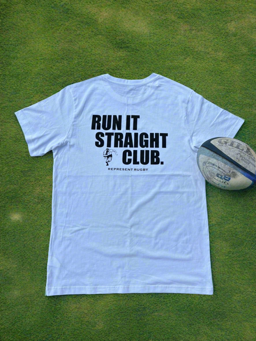 The White Run It Straight Club Tee