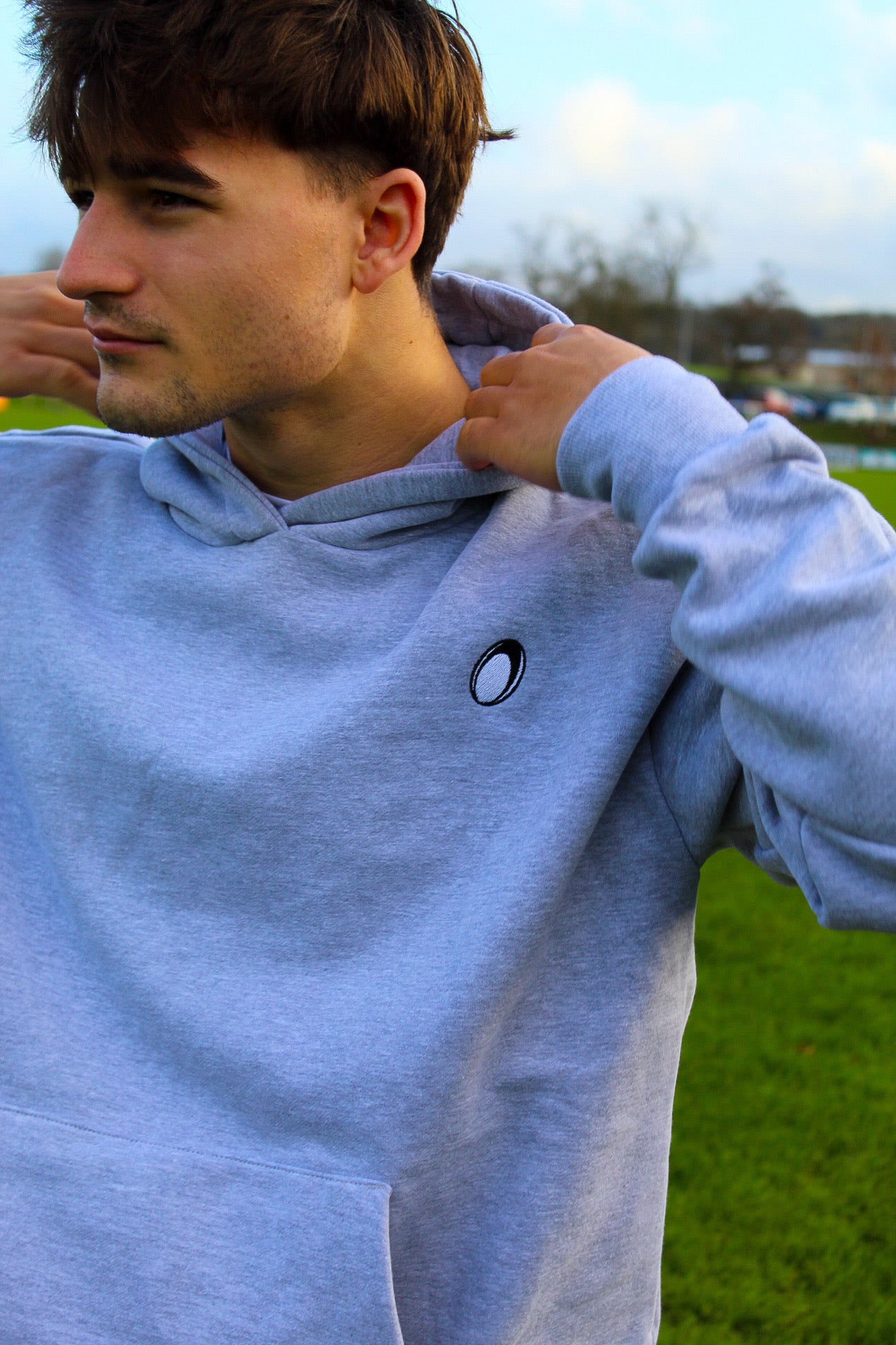 Ultra-Heavy Grey Just Ball Hoodie.