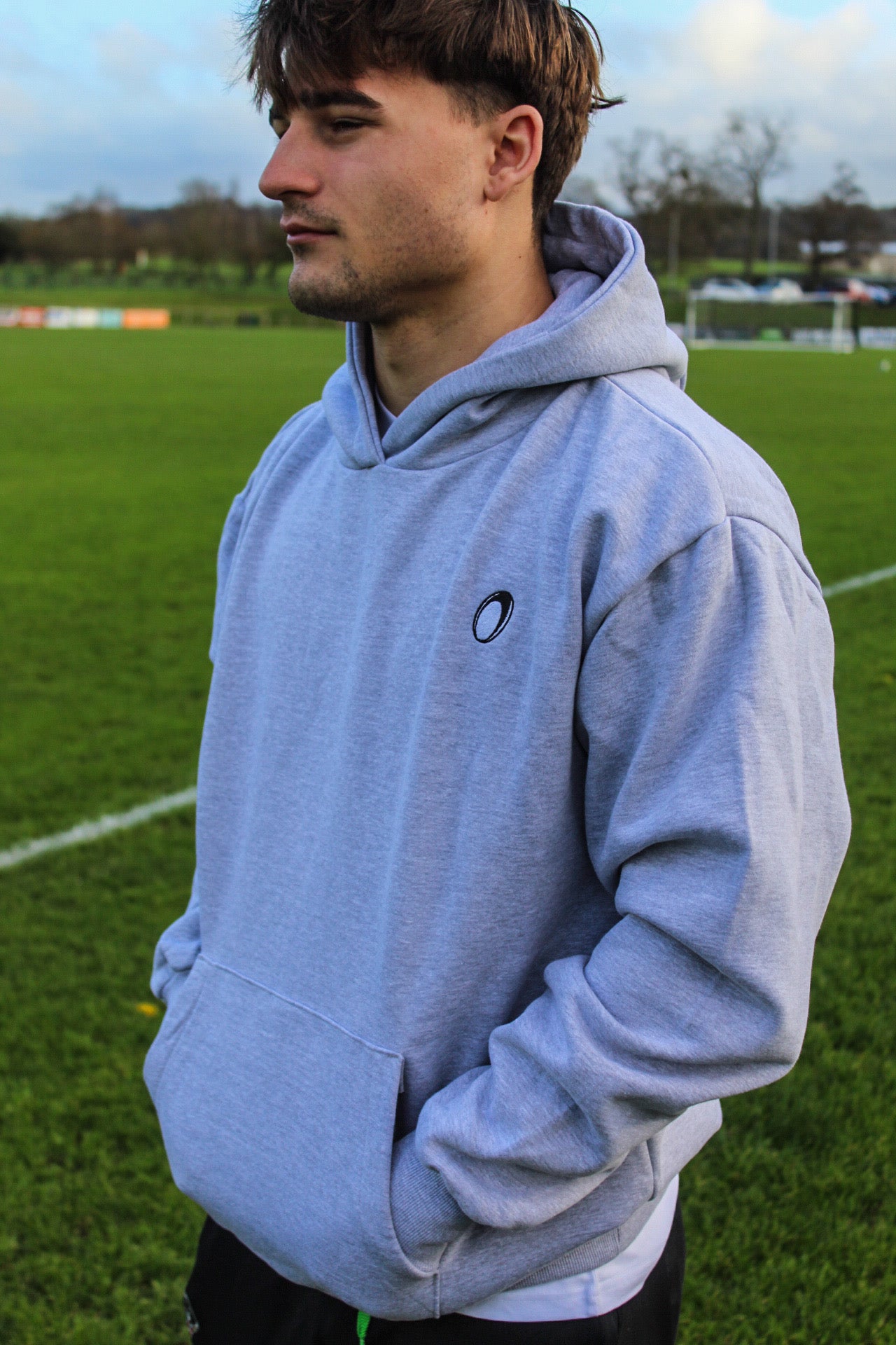 Ultra-Heavy Grey Just Ball Hoodie.