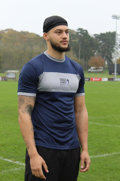 Power Stripe Training Tee - Space Blue & Grey