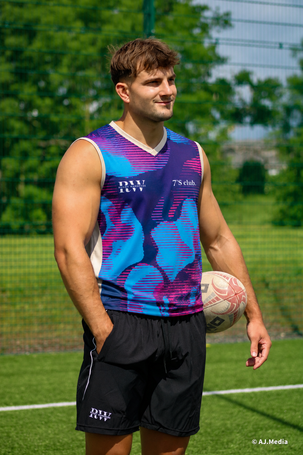 Mens Rugby Training Vest | Galaxy Cloud Glitch