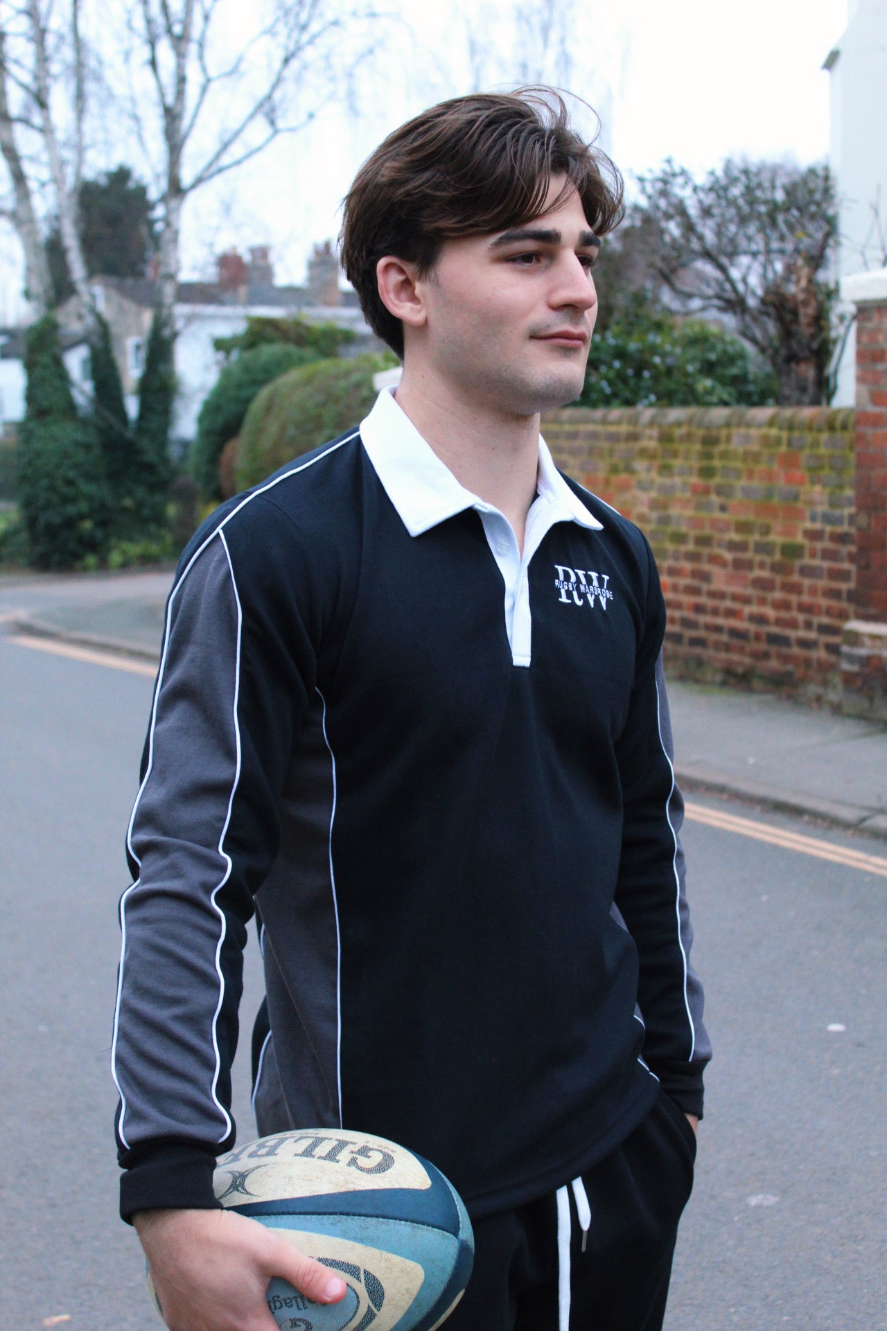 XV Oversized Rugby Jersey (Black/Grey)