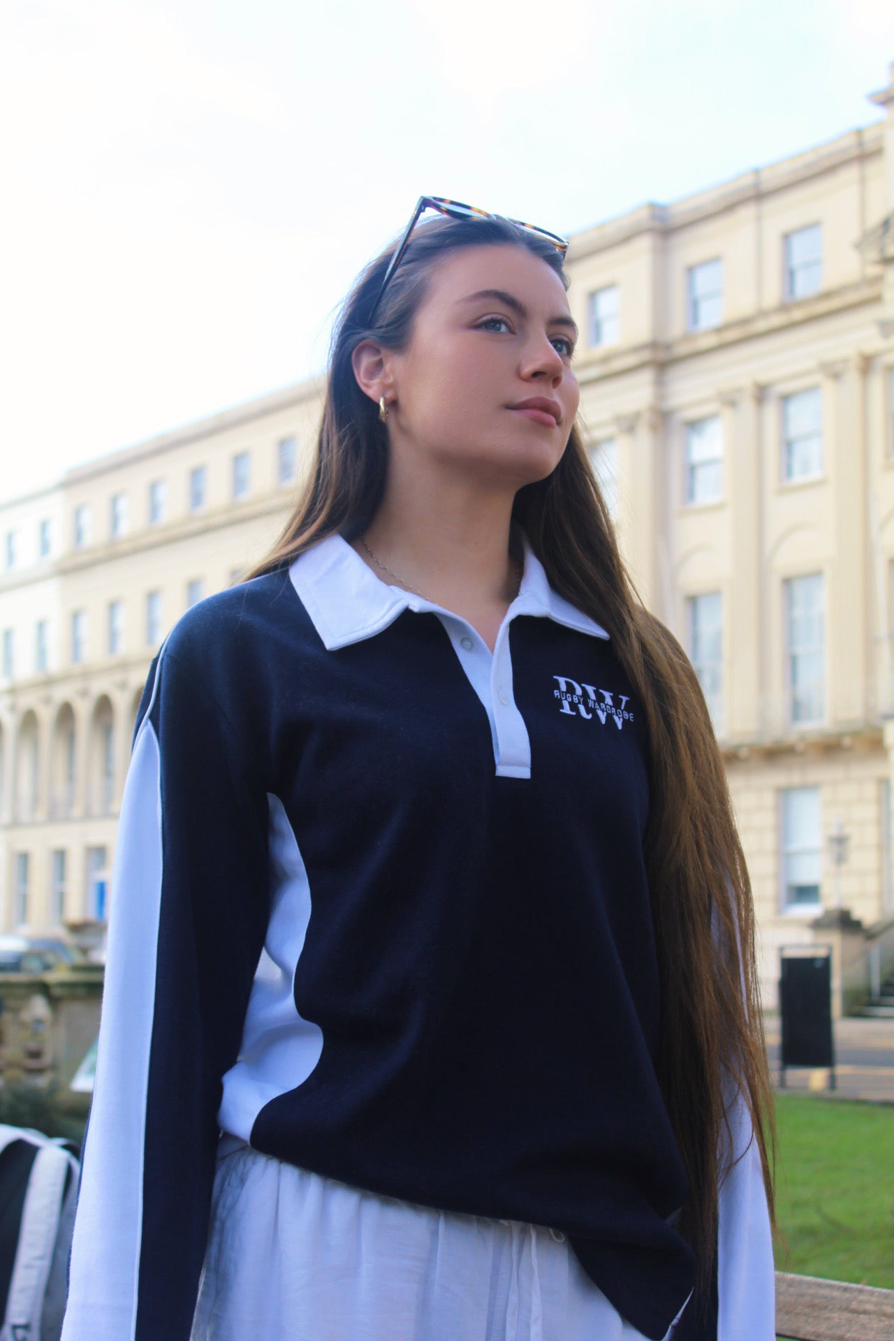 XV Oversized Rugby Jersey Navy/White