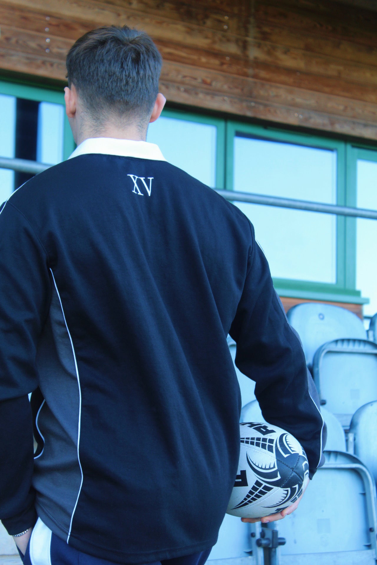 XV Oversized Rugby Jersey (Black/Grey)