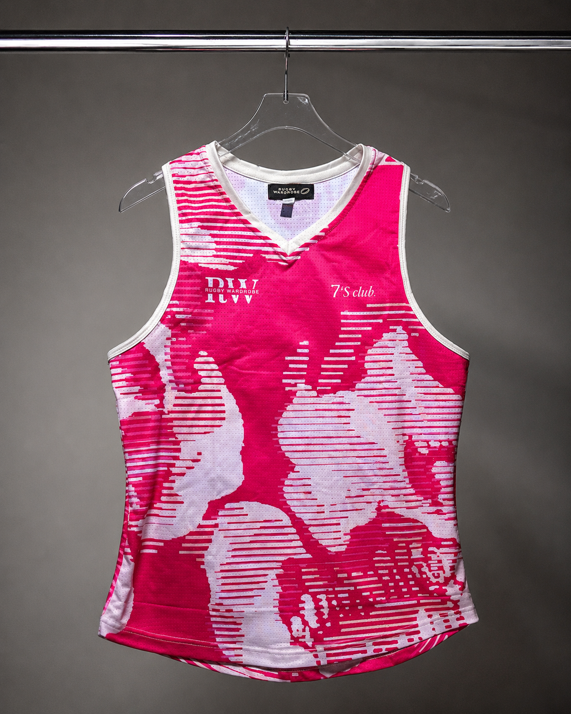 Womens summer 7s club vest - Cloud glitch - Pink