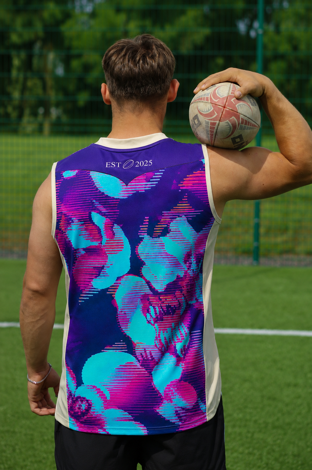 Mens Rugby Training Vest | Galaxy Cloud Glitch