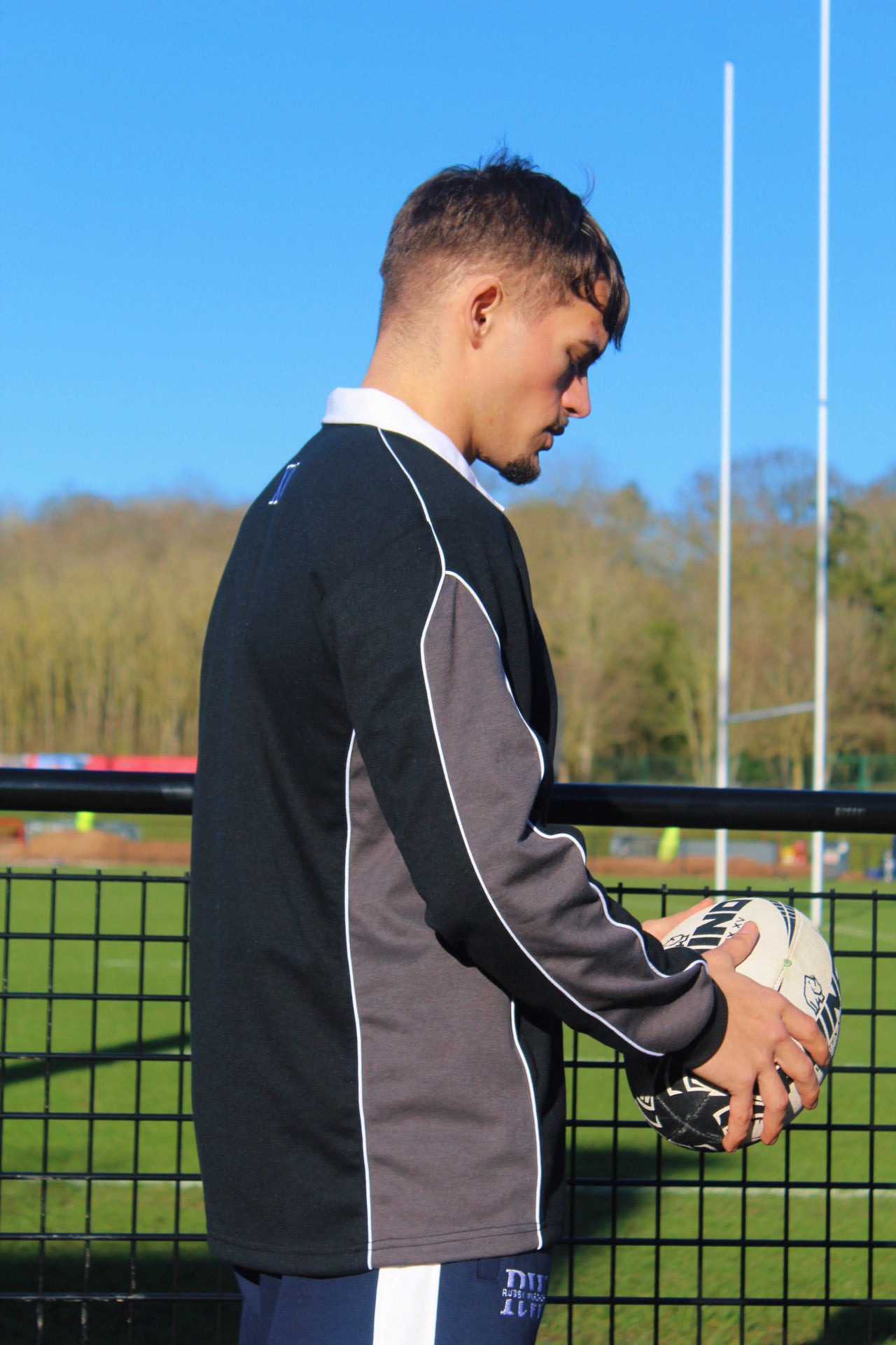 XV Oversized Rugby Jersey (Black/Grey)