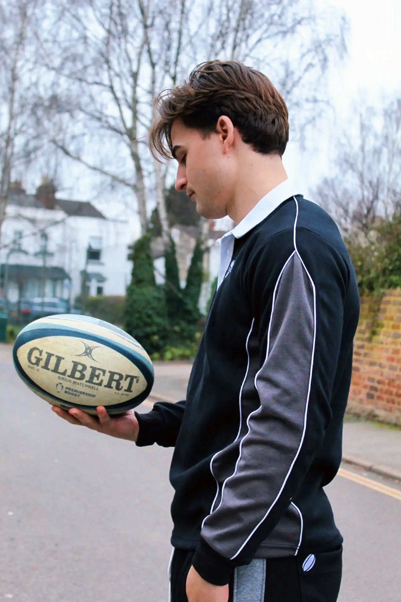 XV Oversized Rugby Jersey (Black/Grey)