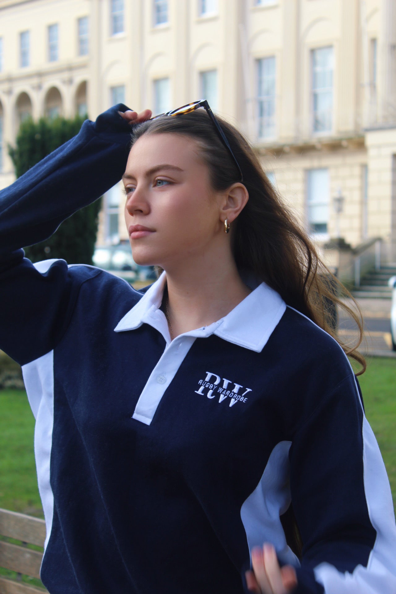 XV Oversized Rugby Jersey Navy/White