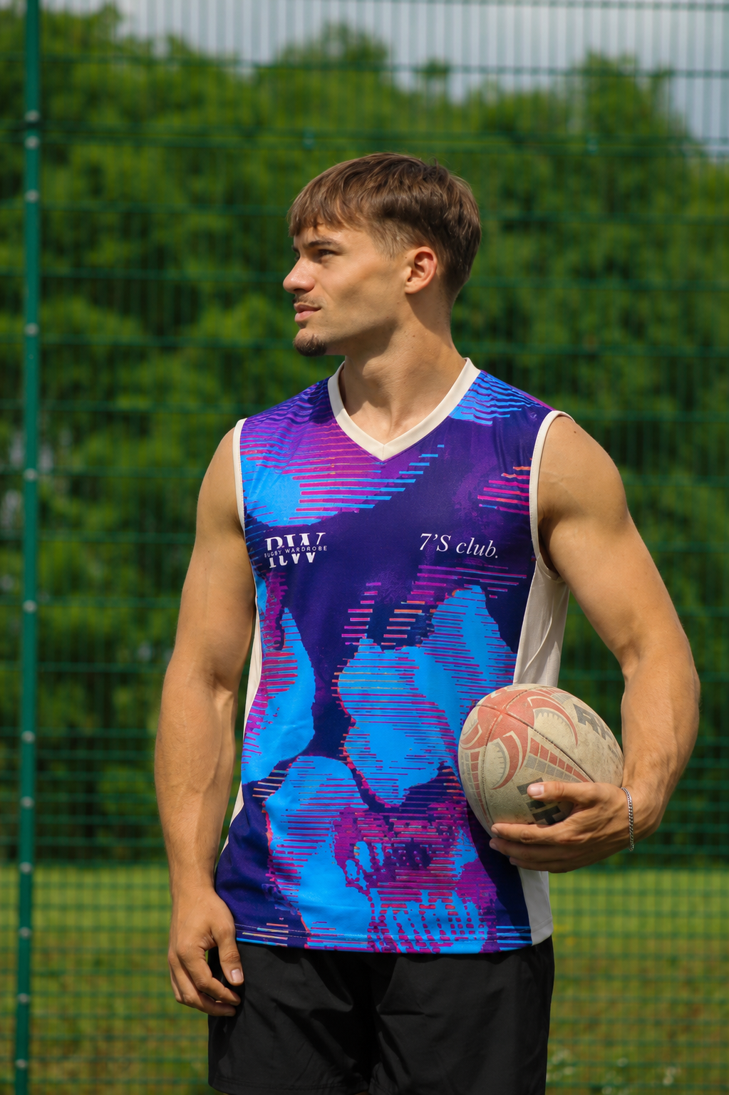 Mens Rugby Training Vest | Galaxy Cloud Glitch