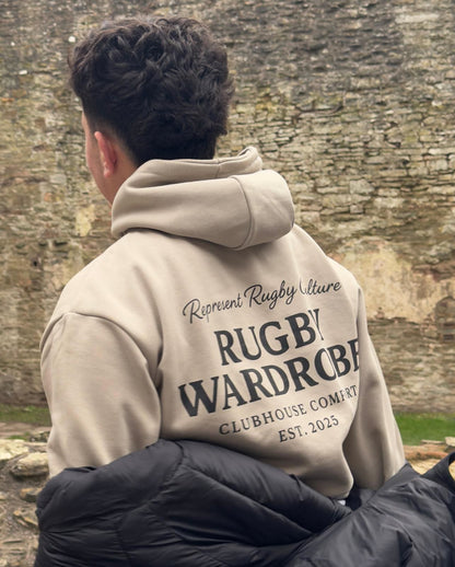 Oversized Rugby Hoodie | Represent Rugby | Stone