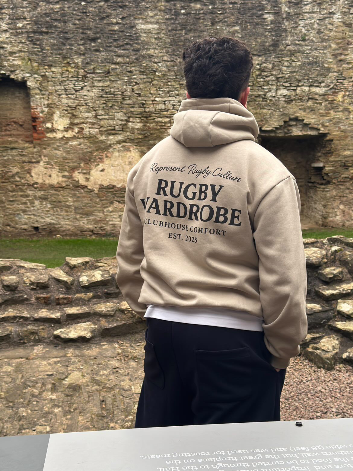 Represent Rugby Hoodie (Stone)