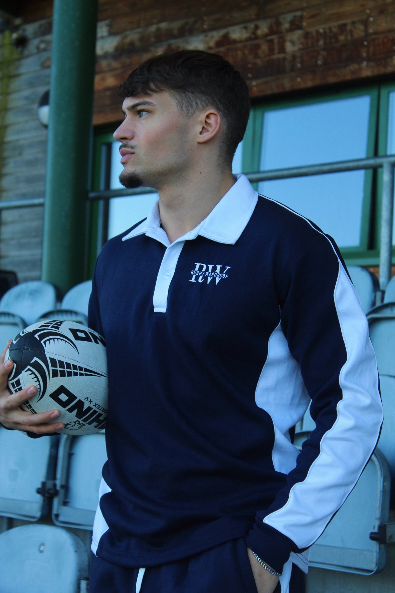XV Oversized Rugby Jersey Navy/White