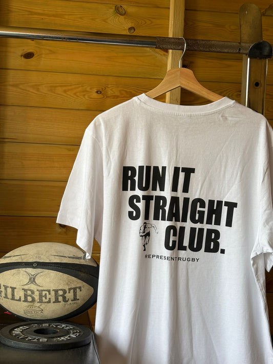 The White Run It Straight Club Tee