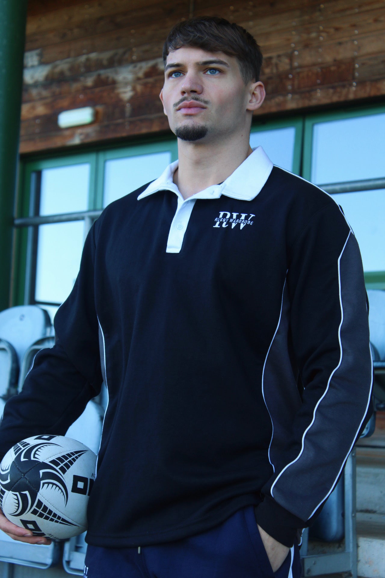 XV Oversized Rugby Jersey (Black/Grey)