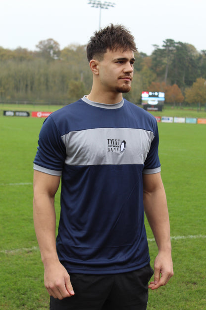Power Stripe Training Tee - Space Blue & Grey