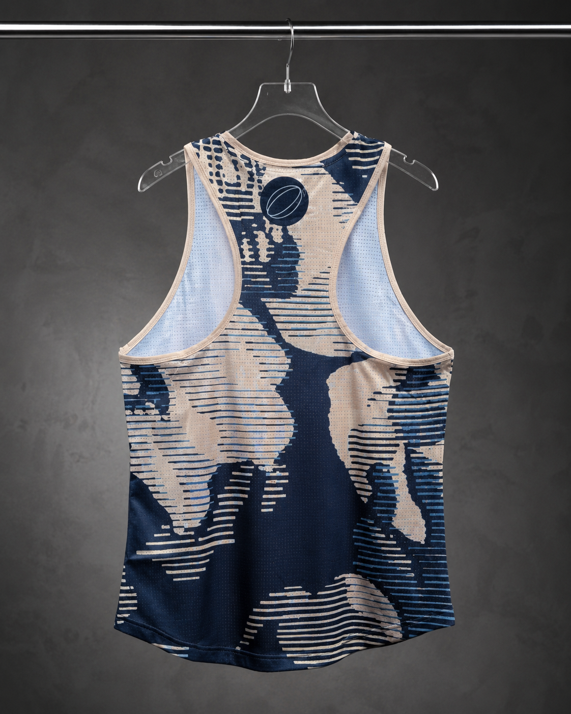 Womens summer 7s club vest - Cloud glitch - Navy