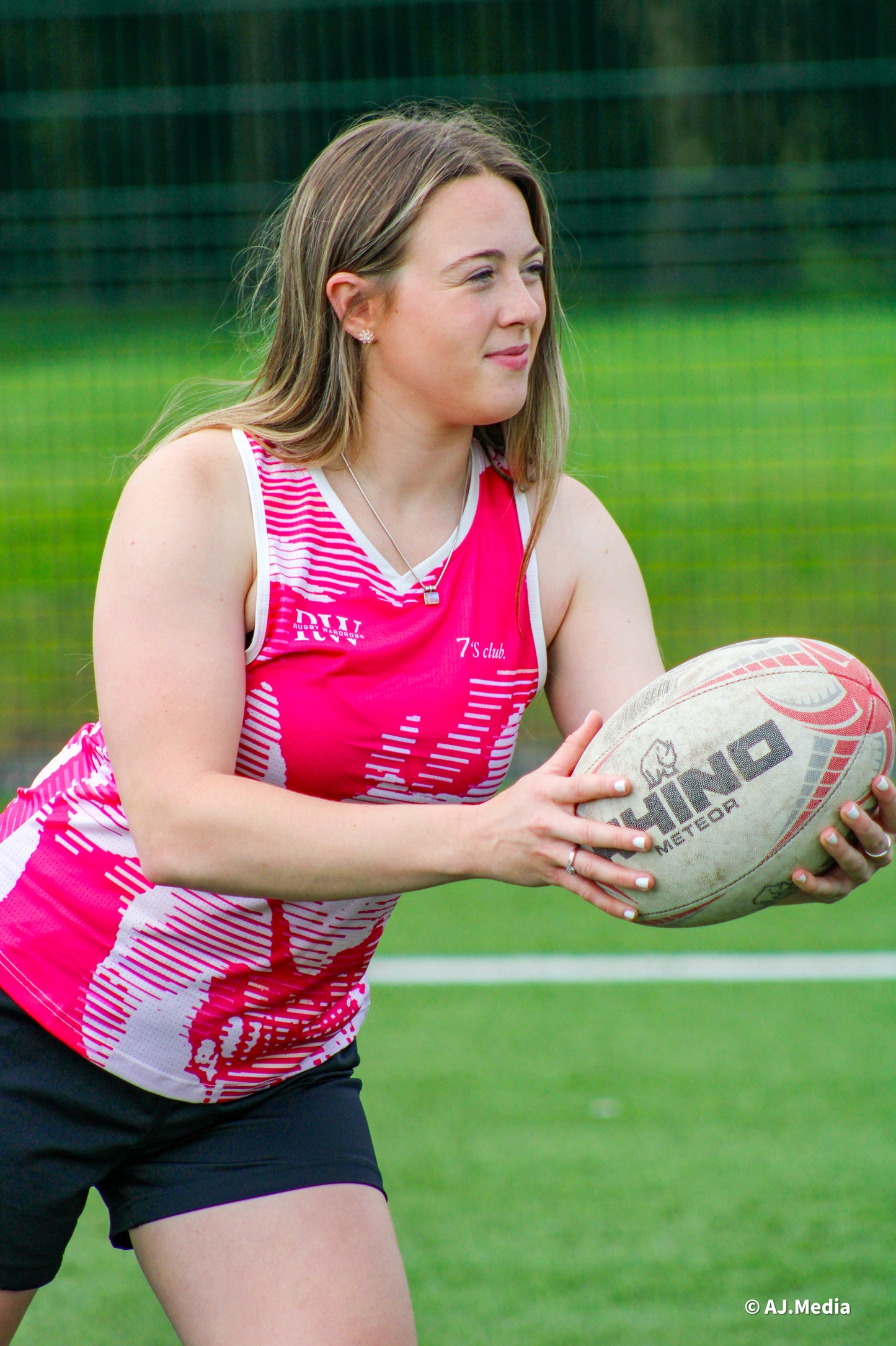 Womens summer 7s club vest - Cloud glitch - Pink