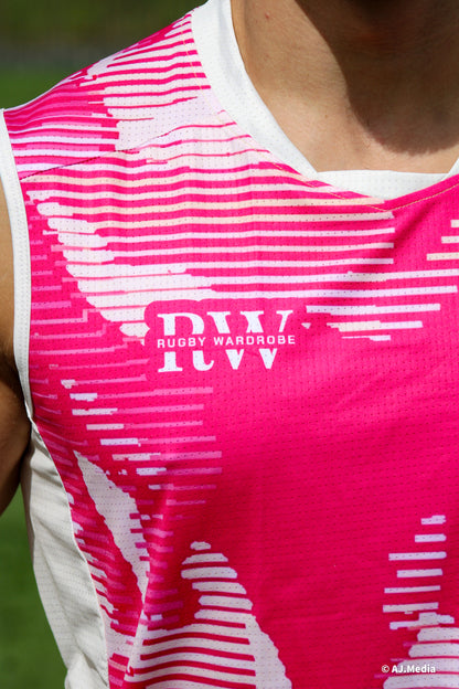 Men's Rugby Training Vest – Cloud Glitch | Pink