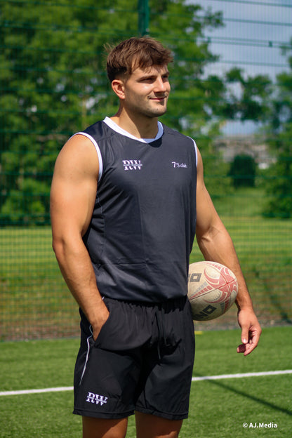 Men's Rugby Training Vest  - Stealth black.