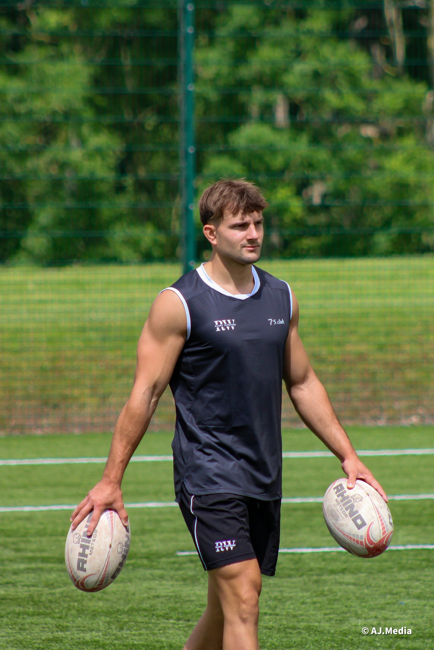 Men's Rugby Training Vest  - Stealth black.