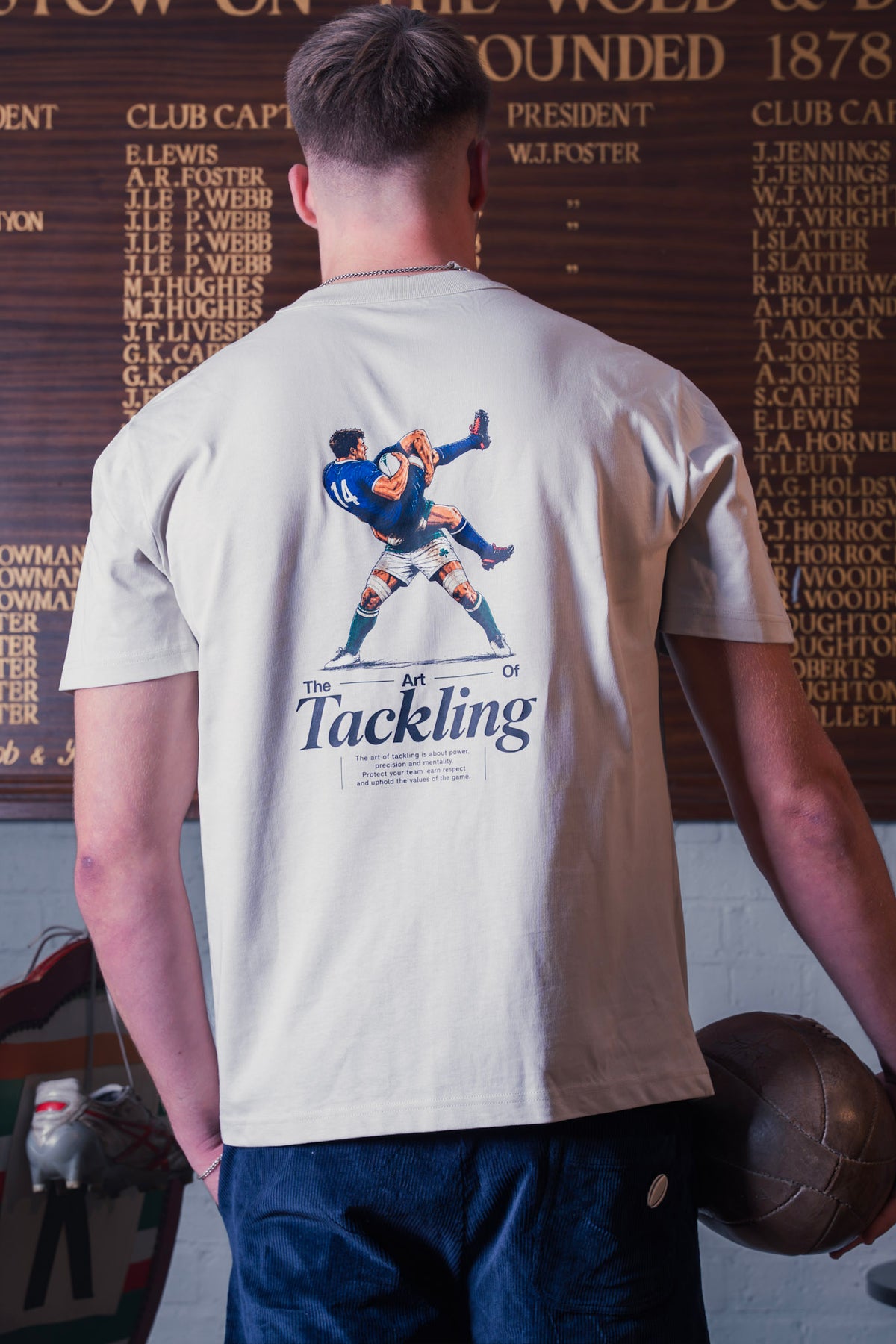 Art Of Tackling - Cream - Relaxed Fit Tshirt